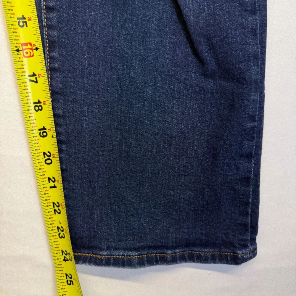 Levi's Ribcage Straight Ankle Distressed Jeans Dark Wash 31 Crop Wide Leg‎ Women